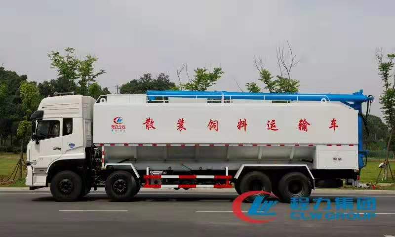 bg大游东风天龙饲料车侧面图