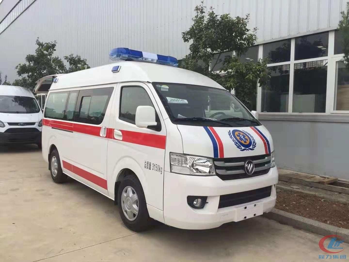 bg大游褔田救护车福田G9高顶救护车侧面图
